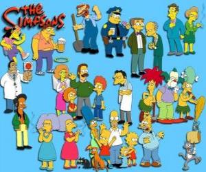yapboz Simpsons den birkaç karakter